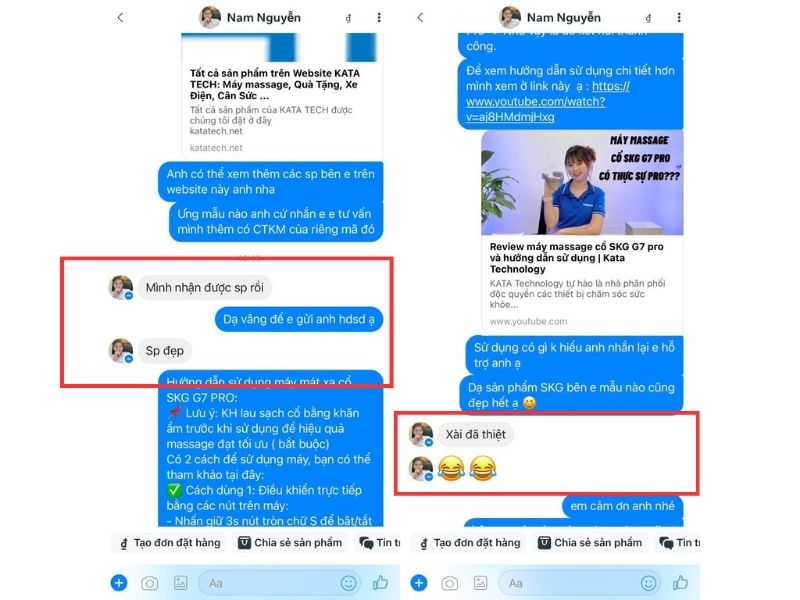 Một số feedback đến từ khách hàng đã mua và trải nghiệm máy massage cổ SKG G7 PRO-E 