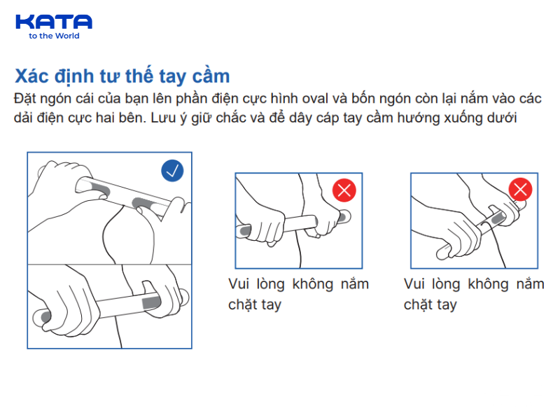Hướng dẫn cách chuẩn bị tư thế khi cân KATA CS10E - Cách xác định tư thế tay cầm