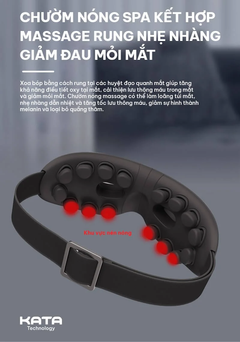 Chườm nóng tùy chỉnh 2 mức độ trên máy massage mắt KATA ME80