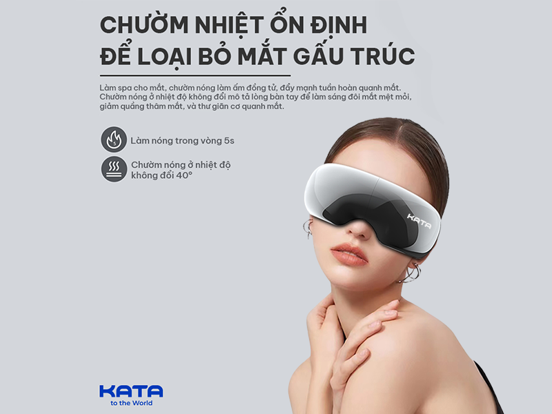 Chức năng chườm nhiệt ổn định của KATA ME10 mang đến khả năng loại bỏ quầng thâm nhanh chóng