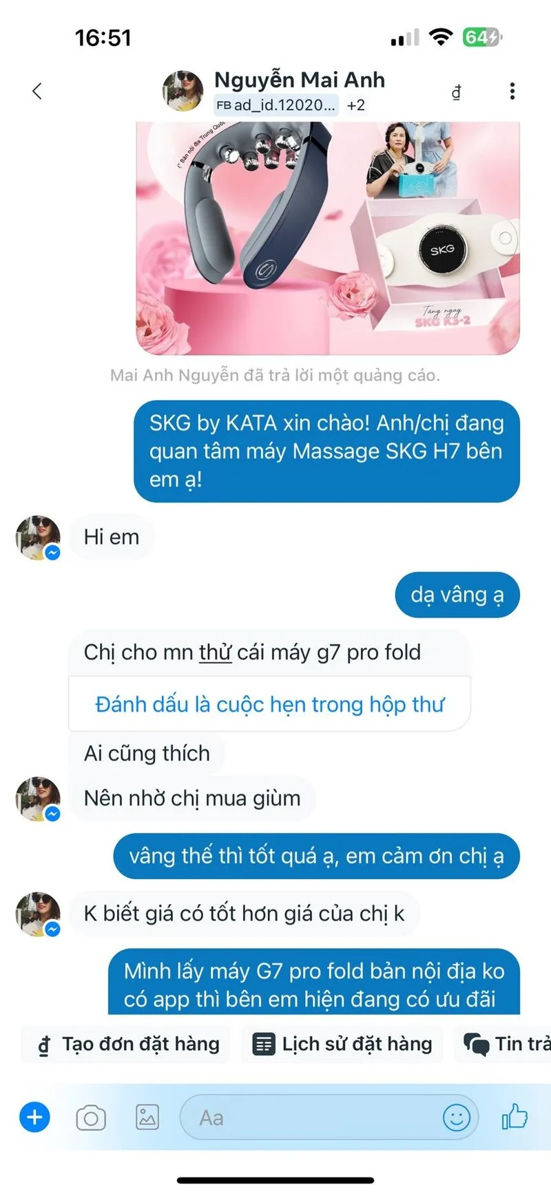 Feedback khách hàng mua và trải nghiệm máy massage cổ SKG G7 Pro-Fold 