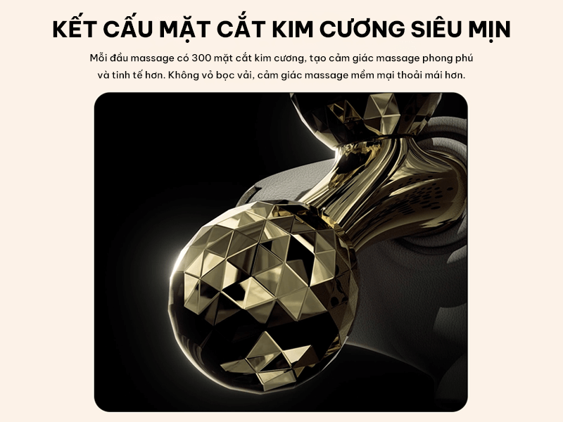 SKG H5-2 thu hút ánh nhìn với đầu massage dạng mặt cắt kim cương sang trọng