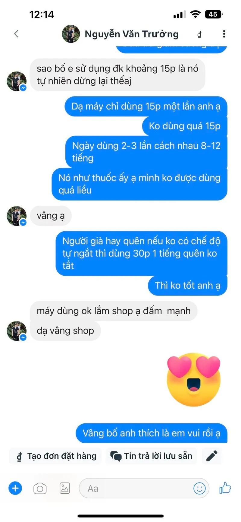 các feedback từ khách hàng sử dụng