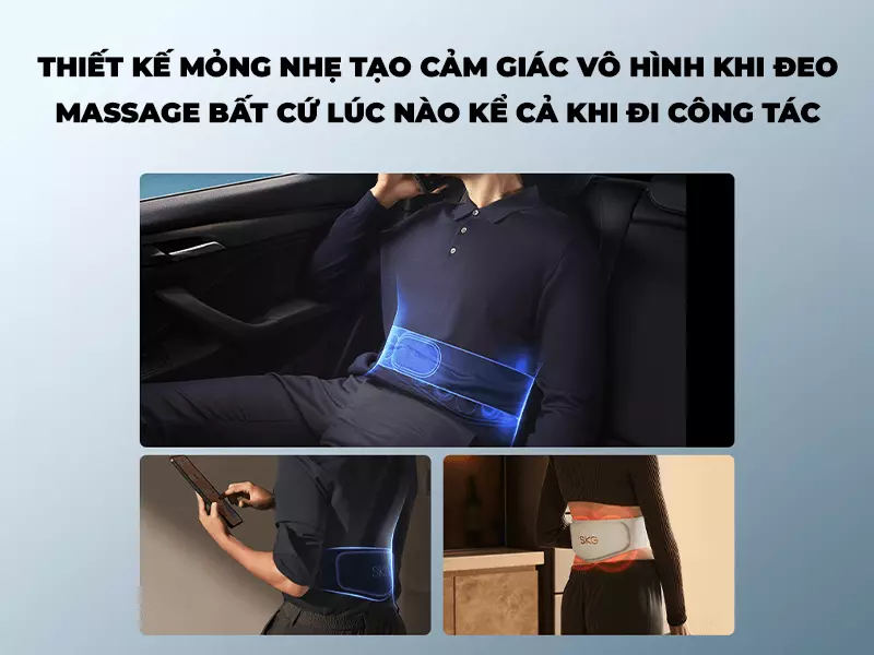 Thiết kế mỏng nhẹ của đai massage lưng SKG W7-2 