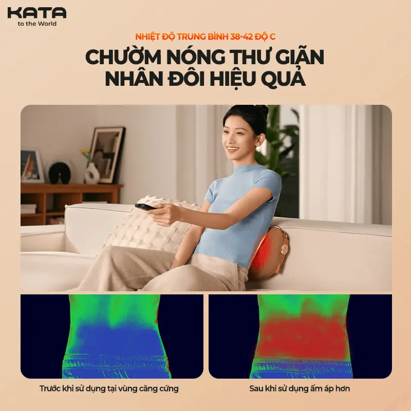 Chườm nóng máy massage SKG T1-2 tạo cảm giác ấm áp, phục hồi cơ đau mỏi nhanh chóng