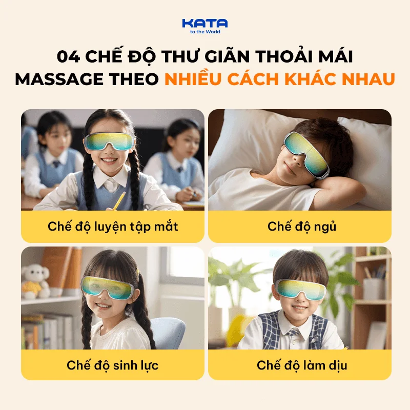 4 chế độ thư giãn trên máy massage mắt E7-1 