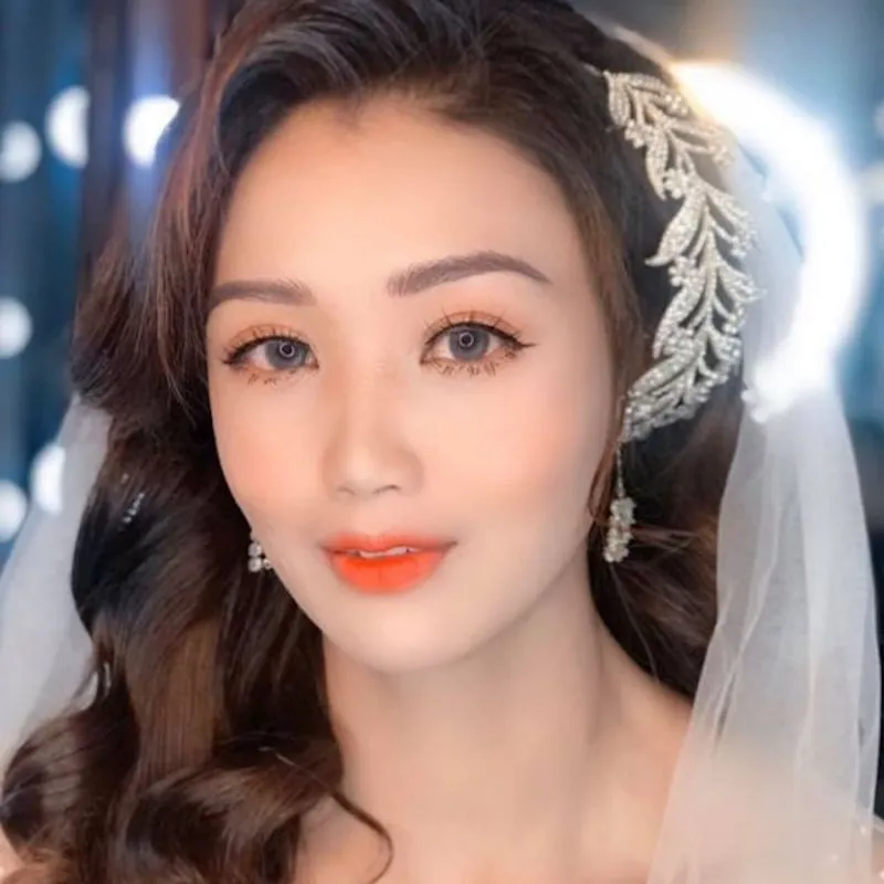 Makeup cô dâu tone cam vintage