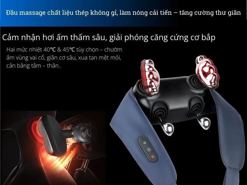 Đầu massage cải tiến kết hợp chườm nóng trực tiếp