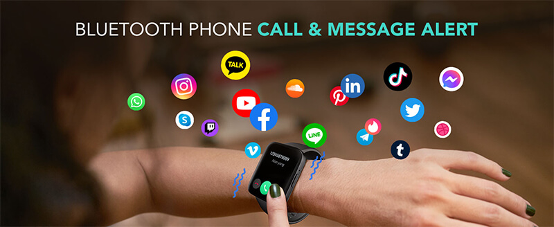 Kết nối Bluetooth SKG V9 cho phép thông báo 12 ứng dụng khác nhau: Facebook, Instagram, Zalo, Messenger...