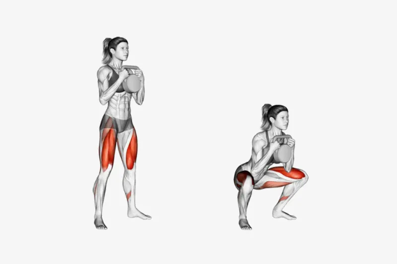 Các bài tập chân tại nhà cho nữ - Goblet Squat