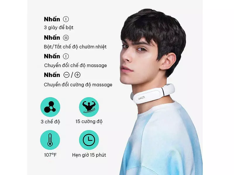 Máy massage cổ SKG 4356E nổi bật với công nghệ chườm nóng nhanh PET