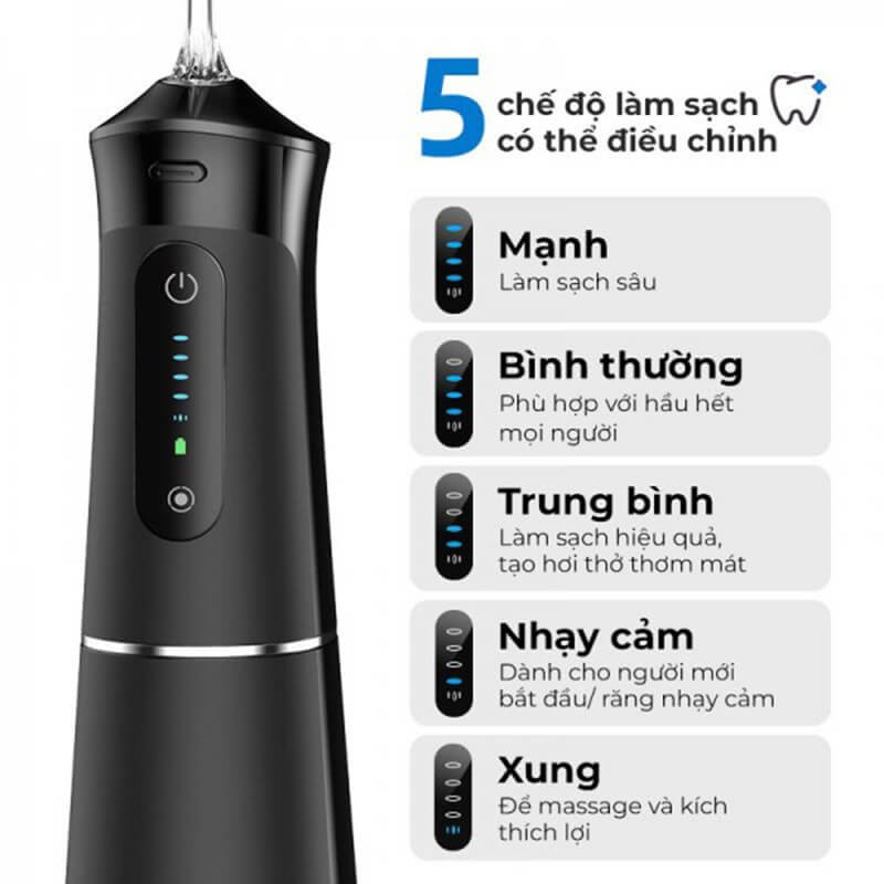 Máy tăm nước có nhiều chế độ làm sạch
